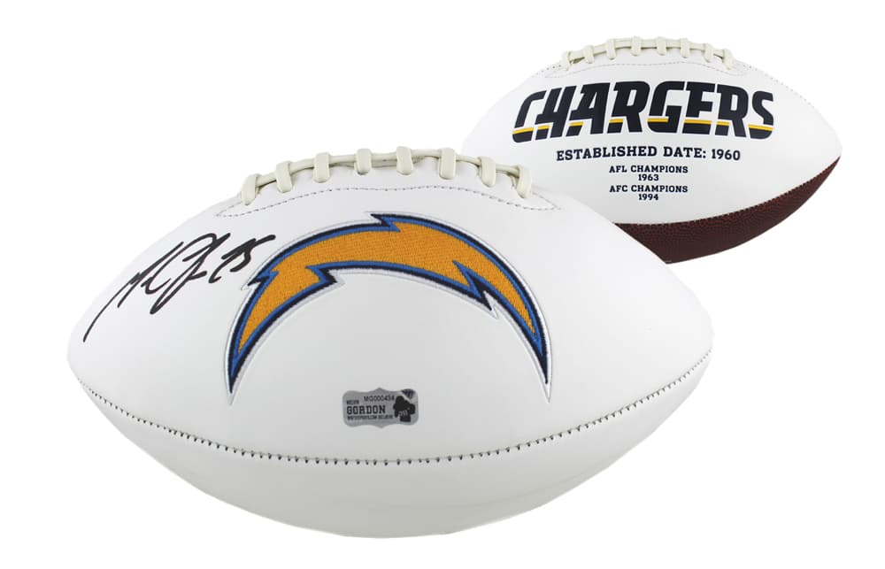 Melvin Gordon Signed Los Angeles Chargers Embroidered NFL Football Melvin Gordon Ball melvin-gordon-los-angeles-chargers-embroidered, supplier stock photo