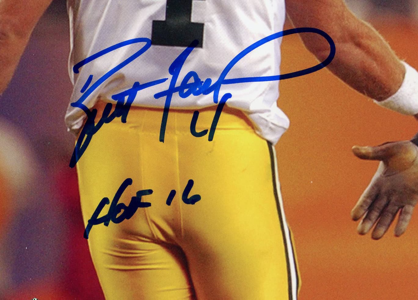 Brett Favre Signed Green Bay Packers Unframed 8×10 NFL Photo – With Urlacher with “HOF 16” Inscription Brett Favre Photo 8x10-brett-favre-green-bay-packers-unframed, Green Bay Packers, view 2, supplier stock photo