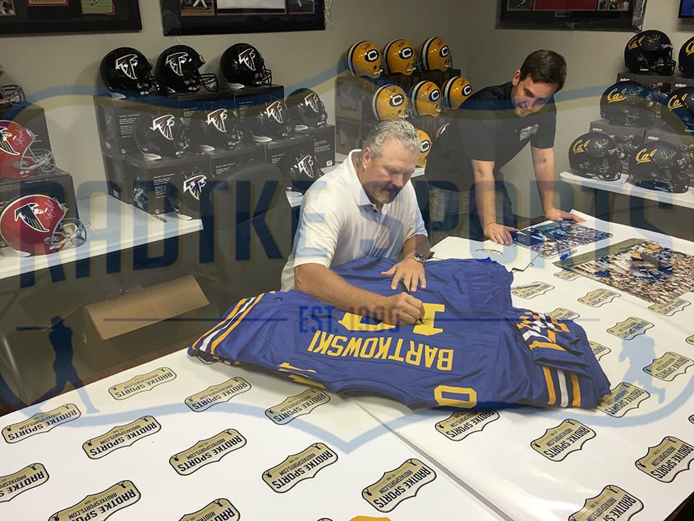 Steve Bartkowski Signed California Blue Custom Jersey Steve Bartkowski Jersey steve-bartkowski-california-blue, view 3, supplier stock photo